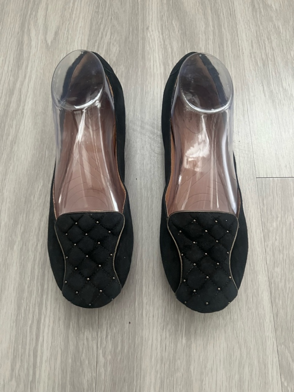 Clarks Indigo Black Quilted Studded Ballet Flats Women’s 8.5 Comfort
